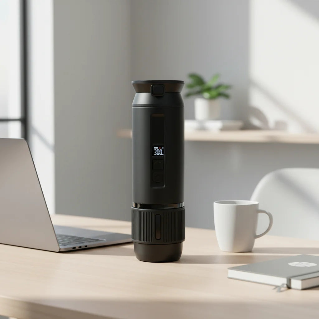 Portable Mini Electric Stainless Steel Semi-Automatic Coffee Machine with Hot Water System for Household Hotel Car & Outdoor Use
