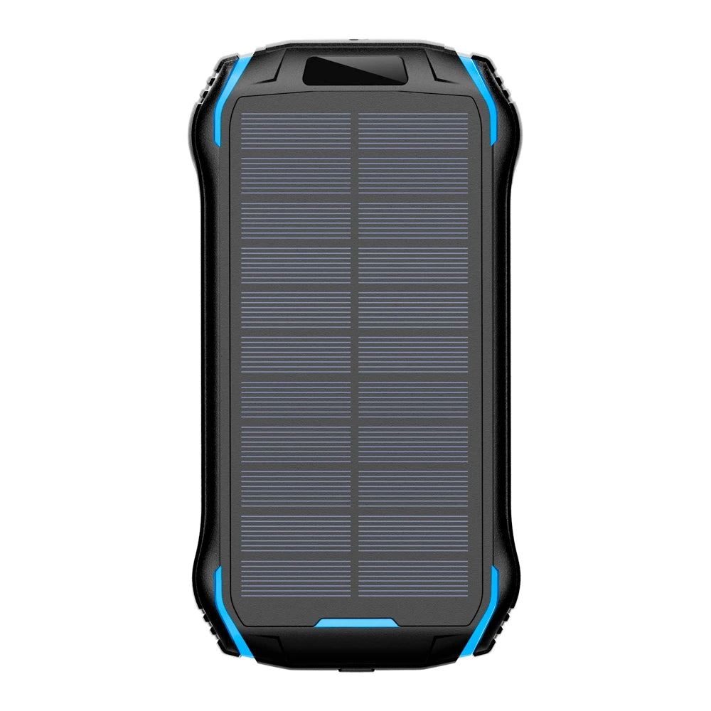 Solar Panel Power Bank With LED Light OEM IP66 Waterproof Outdoor PD Fast Charging Wireless Portable Solar Power Bank 26800mAh