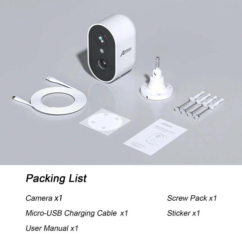 ANRAN 2K Battery WiFi Security Camera,Home Security Wireless Indoor,Motion Detection,2-Way Talk Spotlight Siren Alarm,Waterproof