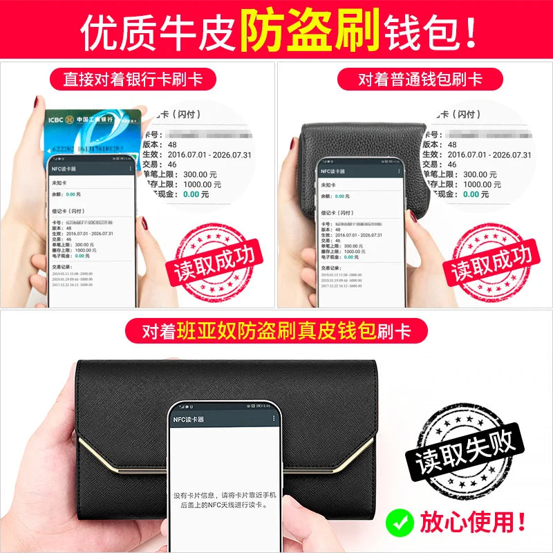 April New Women's Wallet Long Multiple Card Position Ladies Handbag Simple Fashion Genuine Leather Women's Bags Thin BYN-1655