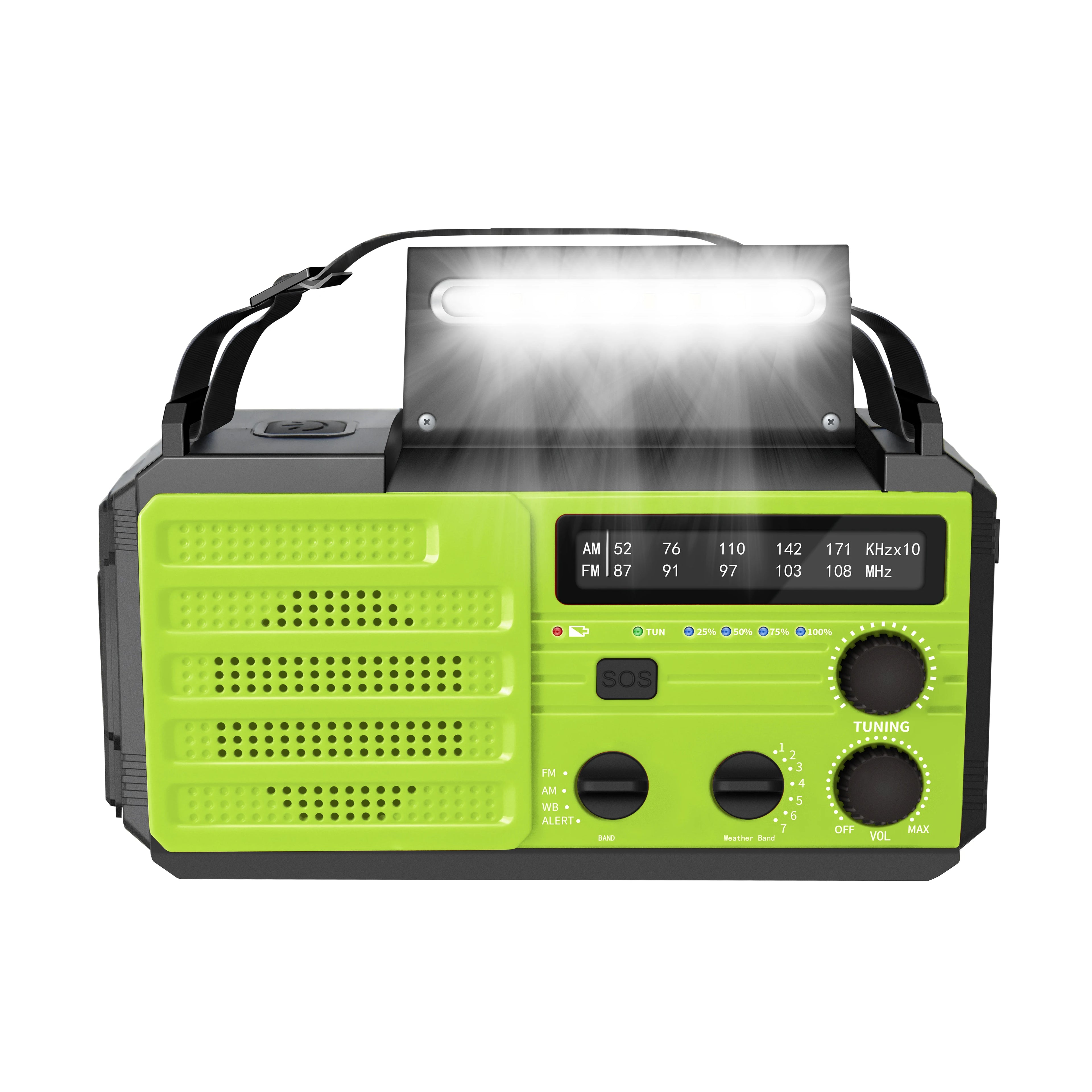 AM/DM/NOAA Radio 8000mAh Crank Emergency Radio Portable Charger Solar Power Bank Radio dynamo
