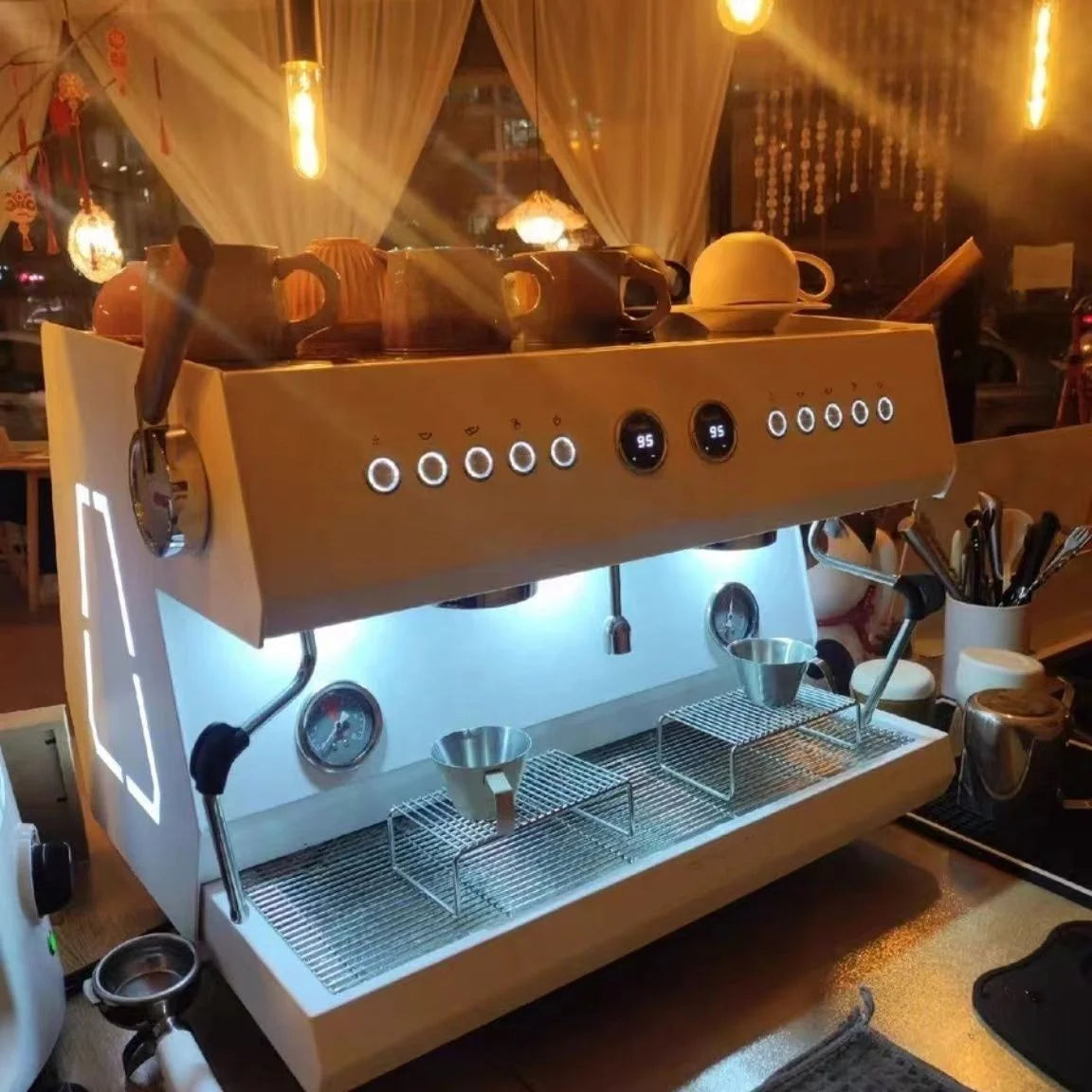 Commercial Professional Stocked Italian Kaffee Two Group Semi Automatic Coffee Maker Espresso Coffee Machines