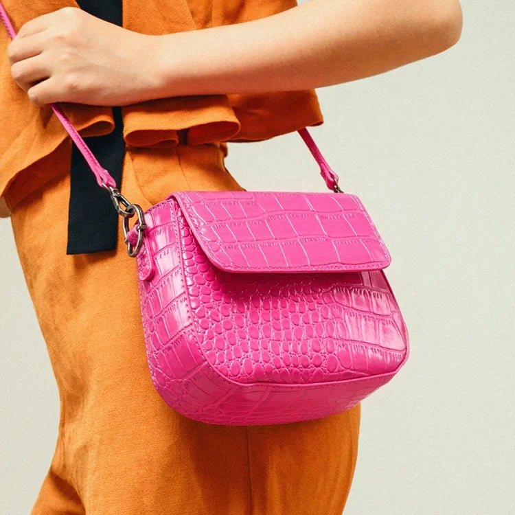 Pink Hot Sale Wholesale Trendy Handbags 2022 Crocodile Pattern Women Handbags