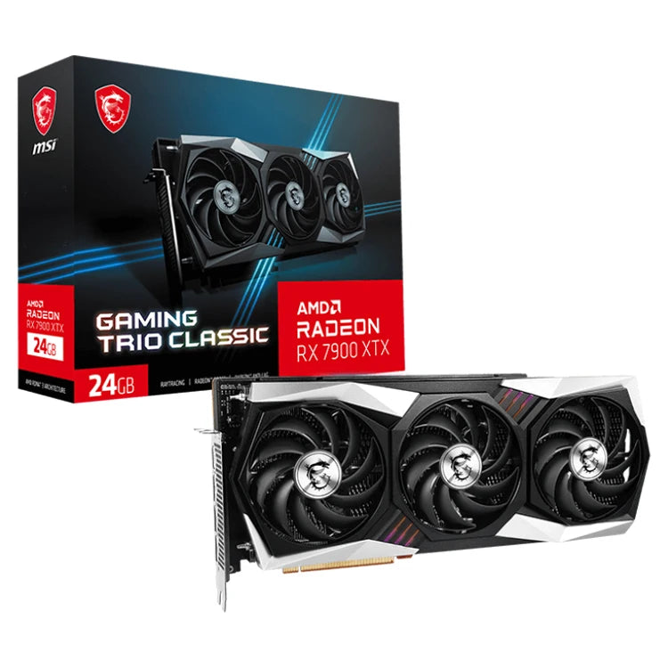 Used MSI Radeon RX 7900 XTX GAMING TRIO CLASSIC 24G Graphics Card with 24GB GDDR6 384-bit Memory Support OverClock