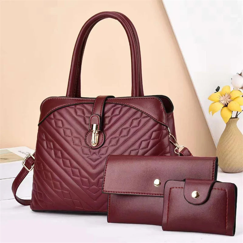2024 New Texture Pattern High Capacity Fashion Trend Messenger Bags Luxury Women's Bags Womens Handbags Tote Bag Handbag Set