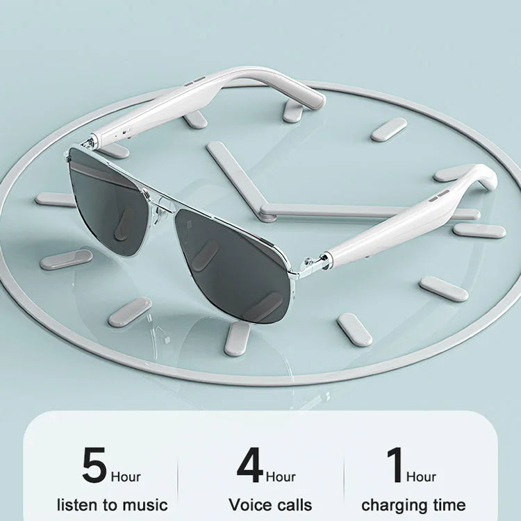 Wireless BT 5.1 Smart Glasses Optical Glass Prevent Blue Light Prevent Vertigo HD Music Headphone Speaker Sunglasses