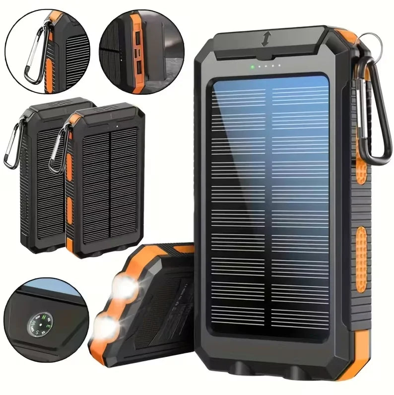 Outdoor Portable 20000mah Solar Power Bank Dual Usb 5V 2A Camping Solar Battery Pack Solar Power for Phone
