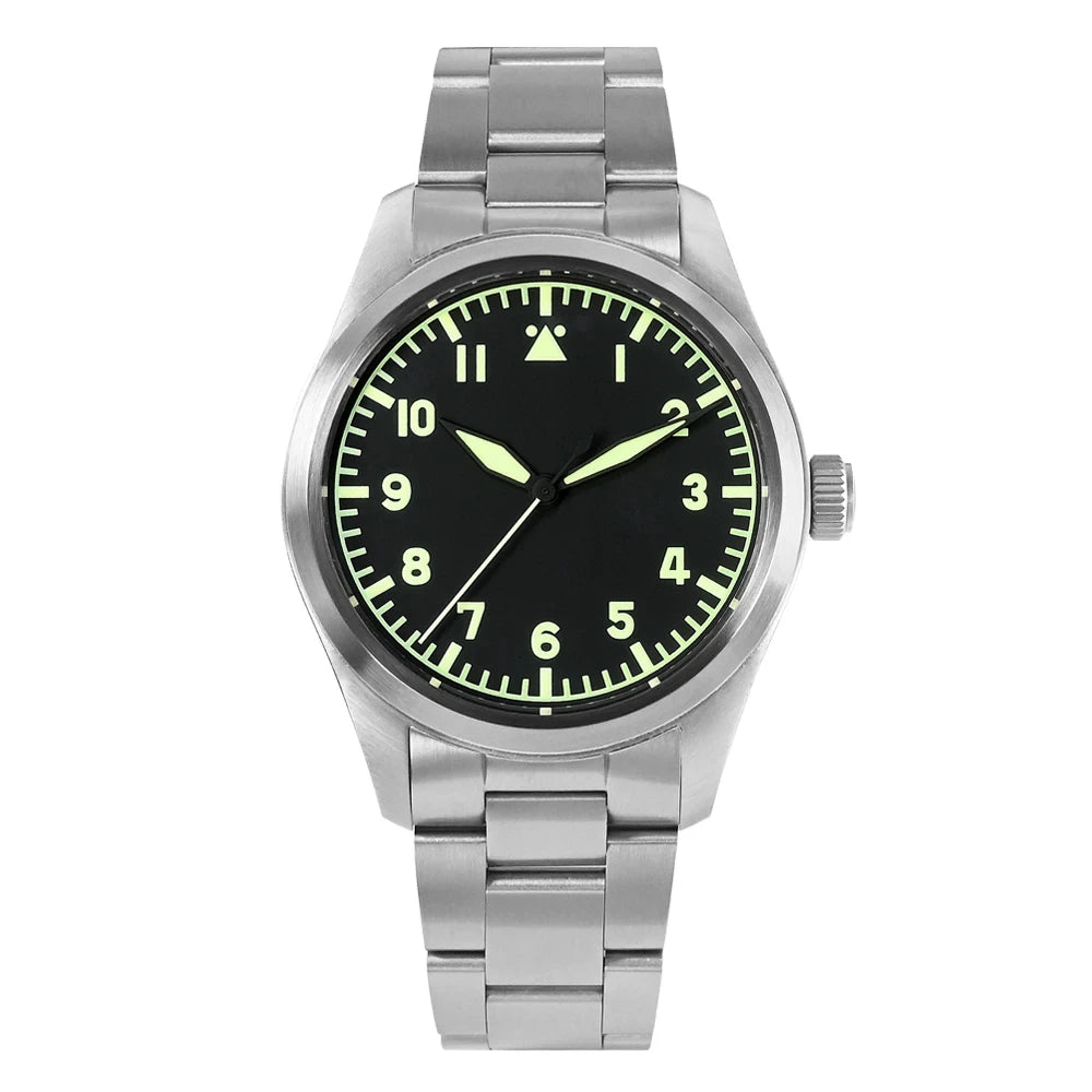 San Martin SN031-G2 Men's Watches Pilot YN55 Simple Sunray Dial Automatic Mechanical Wristwatch Waterproof 200m Luminous Relojes