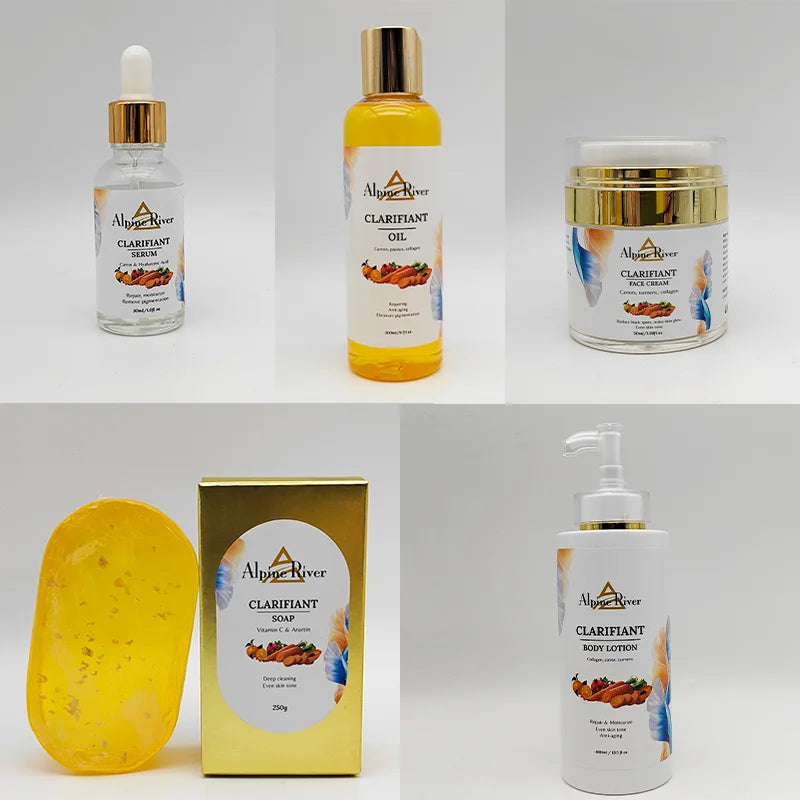 Private Label Korea Skin Care Vitamin C Skin Lightening Remove Dark Spots Pigmentation Correction Collagen Firming Body Care Set