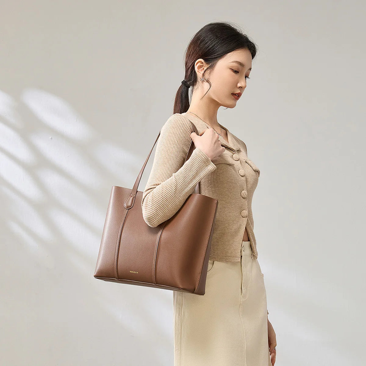 Hot Sale High Quality Famous Luxury Women's Handbags Custom Genuine Leather Shoulder Tote Bag for Ladies