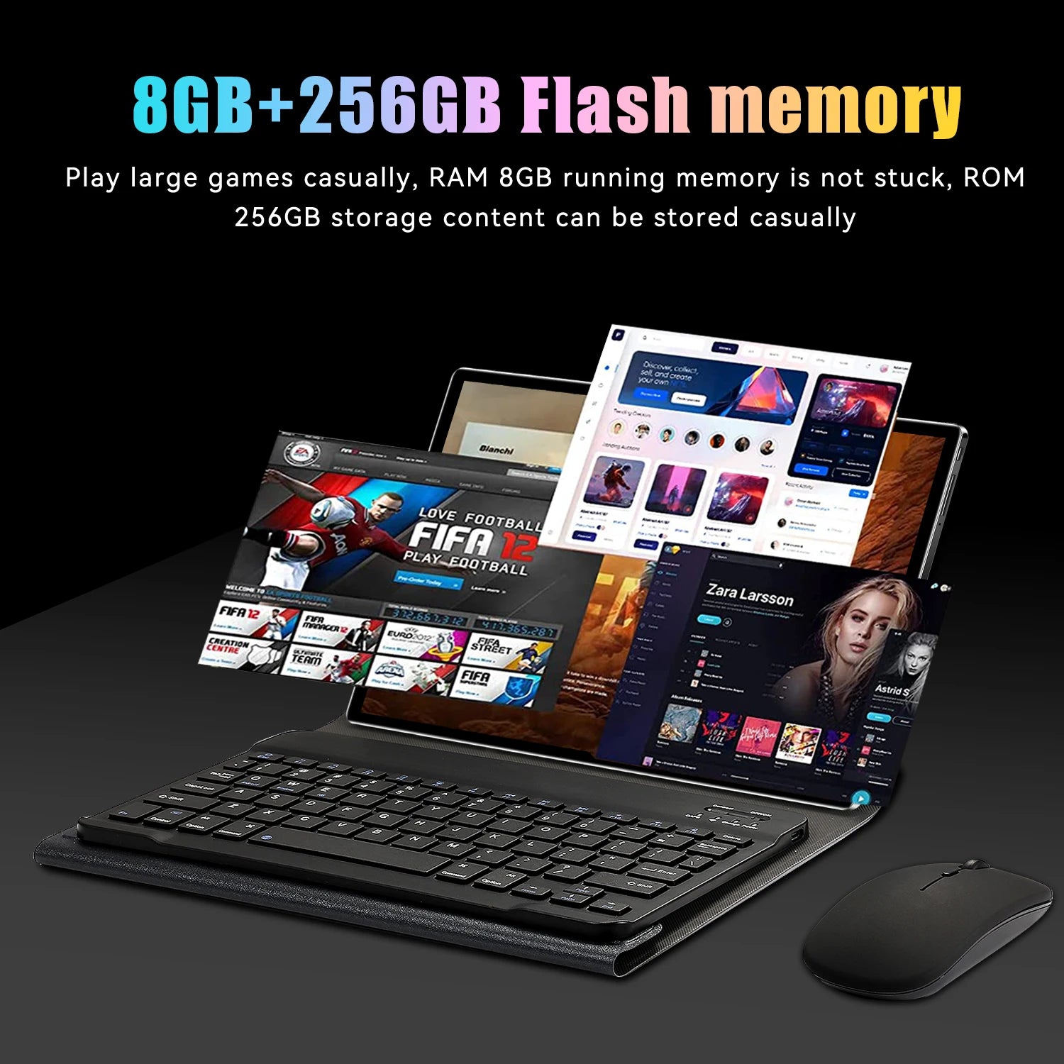 10.1" Ultra-Thin Android Tablet - Dual AI Cameras 8GB+256GB Memory, FHD IPS Touchscreen, 5G WiFi 6 Support, GPS Face ID