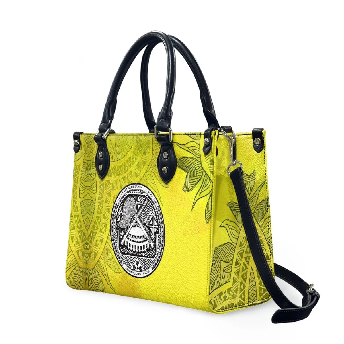 Black and White Tribal Polynesian Printed Bags Women Handbags Ladies Luxury Women Shoulder Bags High Quality Pu Leather Handbag