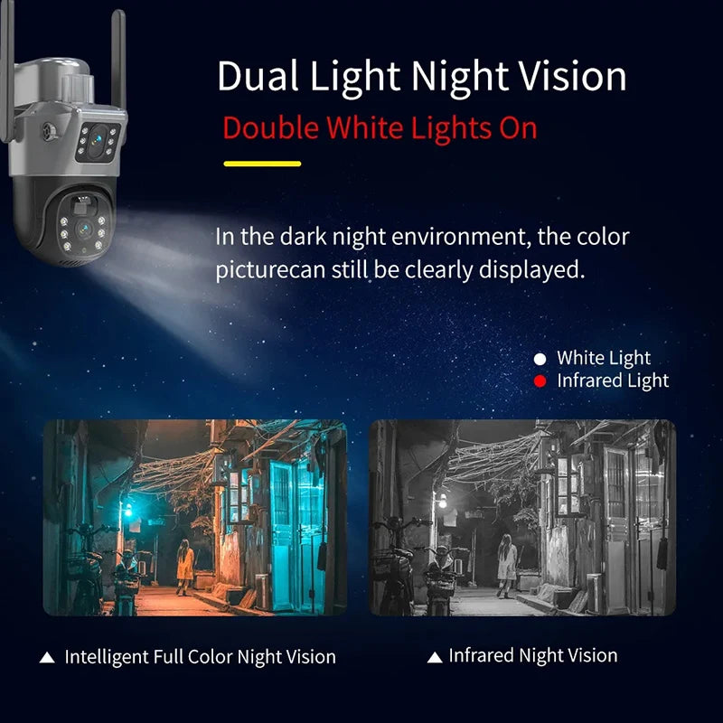 Wistino Digital Zoom Solar Surveillance Camera Wifi 6MP Ultra HD Pixel Auto Tracking Light Alarm Outdoor Solar Camera