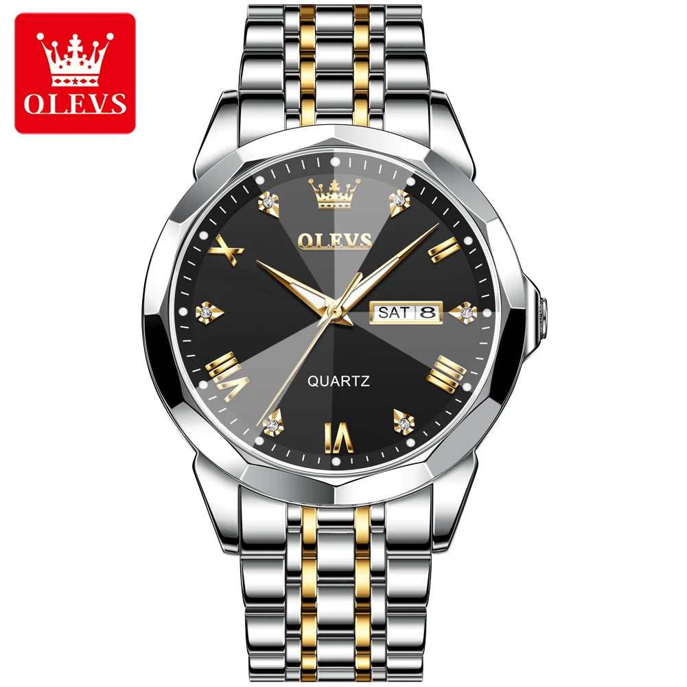 OLEVS 9931 Top Brand Women's Watches Elegant Rhombus Mirror Original Quartz Smart Ladies Wristwatch Stainless Steel Waterproof