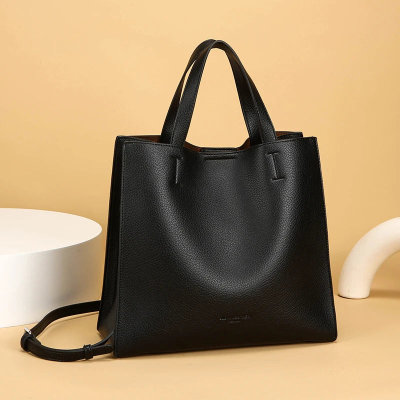 New Soft PU Korean Style Magnetic Buckle Large Capacity High-end Women's Tote Bag Simple Versatile Handbag Fashion Crossbody Bag
