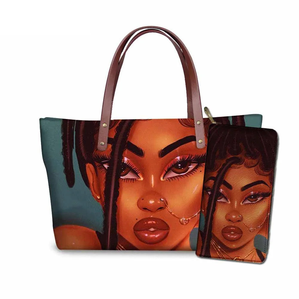 Young Ladies Handbags Black Art American African Girls Printed Popular Hand Bags Women Handbags Lady Fashion Designers Handbags