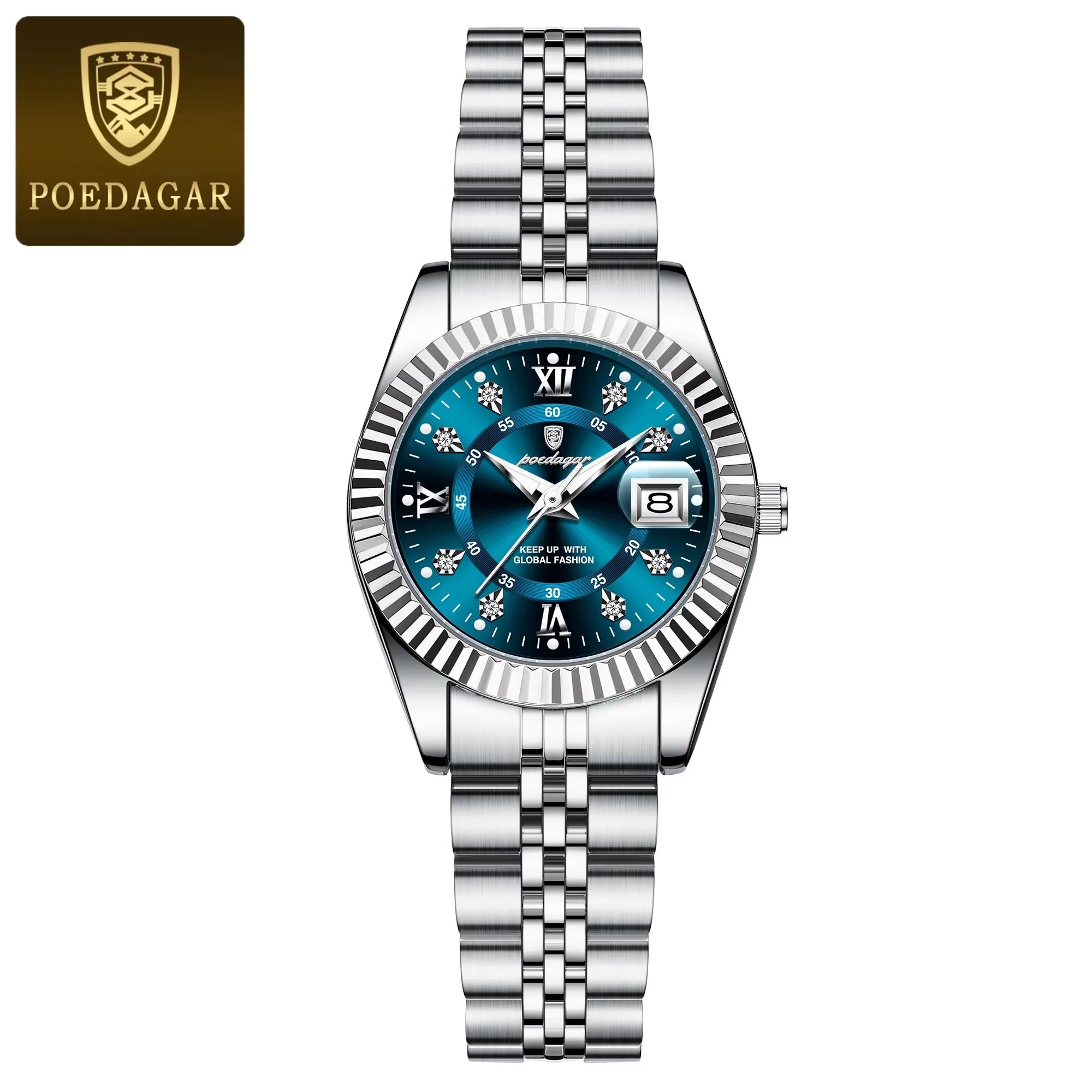 POEDAGAR 780 Luxury Elegant Watch for Women Waterproof Luminous Date Ladies Watch Stainless Steel Quartz Women's Watches Girls