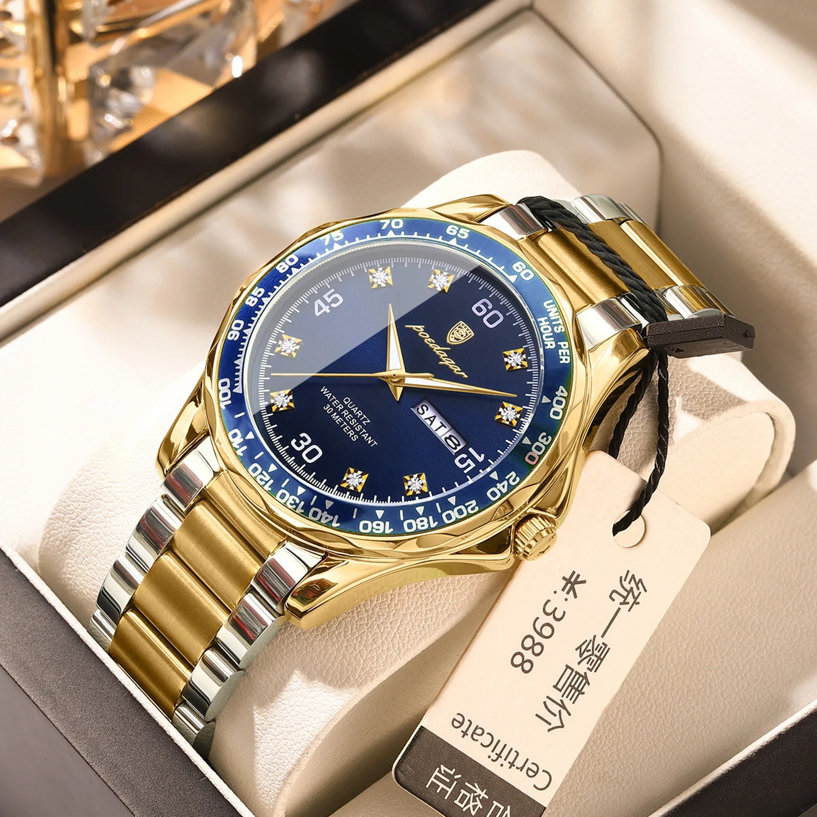 POEDAGAR 963 Fashion New Luxury Quartz Male Wristwatch Waterproof Luminous Business Watch for Men Stainless Steel Men's Watches