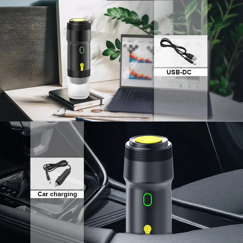 Self Heating Rechargeable Automatic Coffee Maker 3 in 1 Portable Espresso Machine Coffee Maker Outdoor Camping Car Use