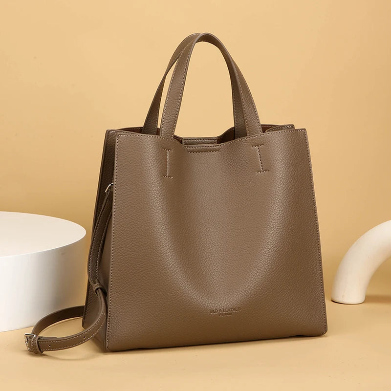 New Soft PU Korean Style Magnetic Buckle Large Capacity High-end Women's Tote Bag Simple Versatile Handbag Fashion Crossbody Bag