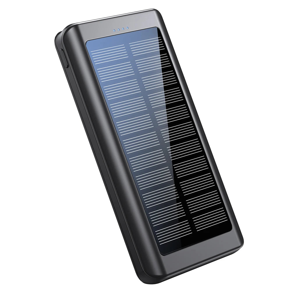 2025 New Xionel QC86S Solar Power Bank Hot Trending 20000mAh Double USB 2.1A Ultra Slim Electronics Portable Charge Flashlight