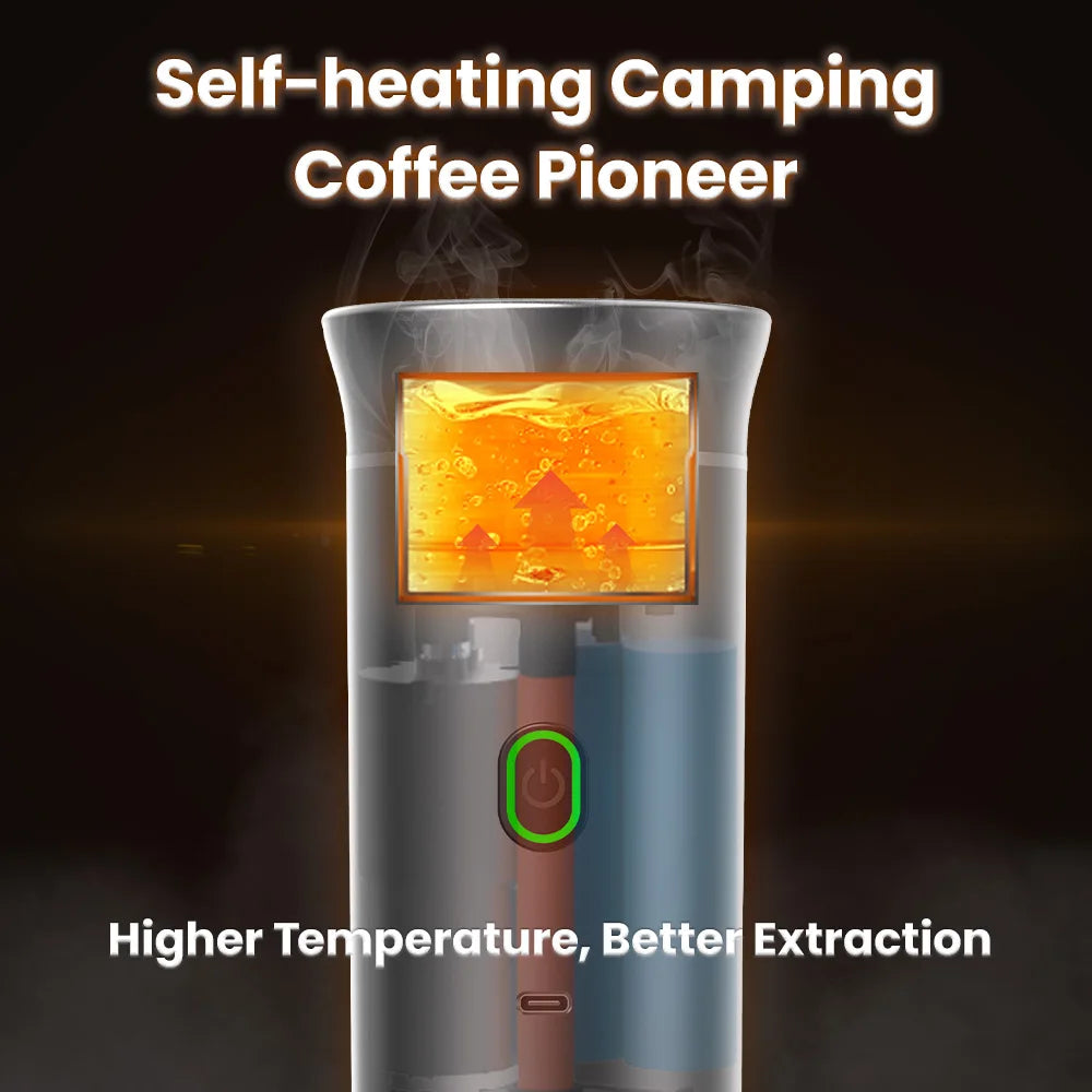 Hot Cold Automatic Coffee Maker with Brew System Portable for Car Use Spanish Language Support Ground Coffee Capsule Compatible