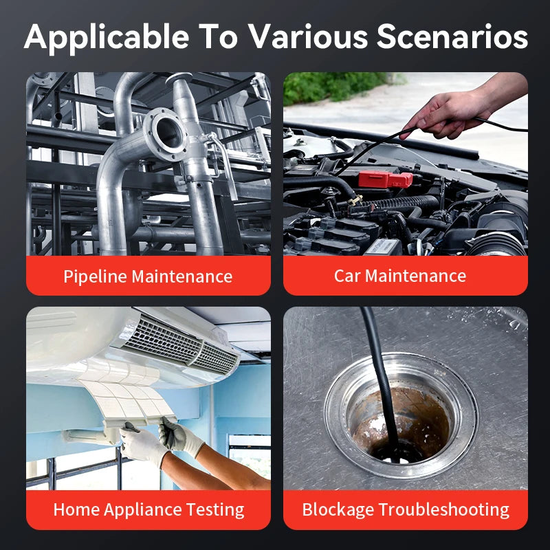 New J108 Two Ways Steering Endoscope 6mm 1m 1440P Full hd Endoscope Camera for Home Sewer Inspection Sewer Camera Home Security