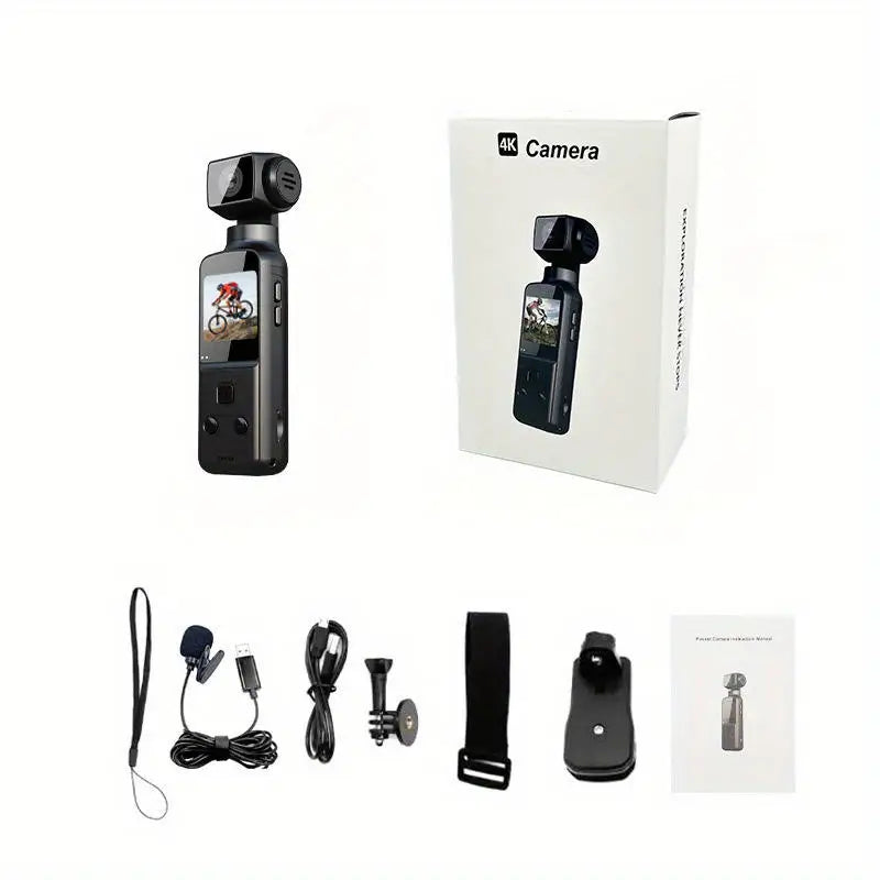 K2F Pocket Action Camera 4K WIFI Anti-shake Night Vision Face Tracking 270-degree Rotation Handheld Cycling Sports Projection