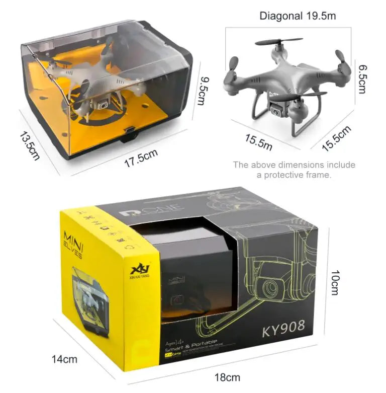KY908 Mini Drone 4K HD Camera WiFi FPV Altitude Hold One-Key Return 360 Rolling RC Helicopter Kid Toy GIft