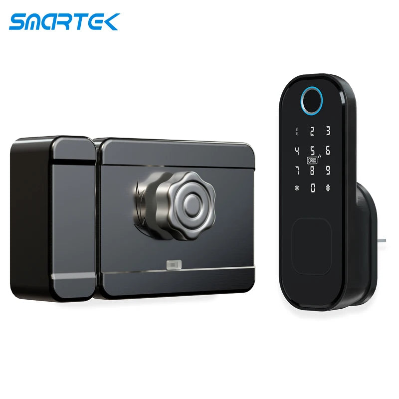 IP65 Waterproof WiFi Smart Home Electronic Keyless Keypad Deadbolt Door Rim Lock Smart Door Lock Electronic Rim Lock