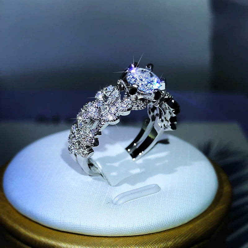 925 Silver Gorgeous Big Cubic Zircon Rings For Women Fine Wedding Anniversary Gift Female Party Ring Brilliant Fashion Jewelry