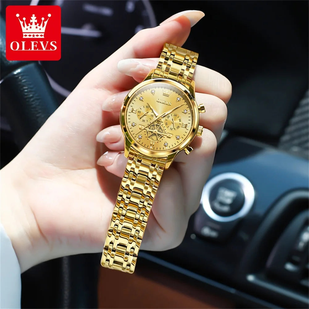 OLEVS 2897 Luxury Women's Watches Top Brand Quartz Watch Sport Date Chronograph Waterproof Multifunction Watch