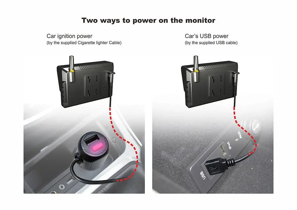 Vehicle DIY 5 Inch Monitor EU Car License Plate Camera Solar Wireless 170 Degree WiFi 720P HD Car Front Rear View Reverse Camera