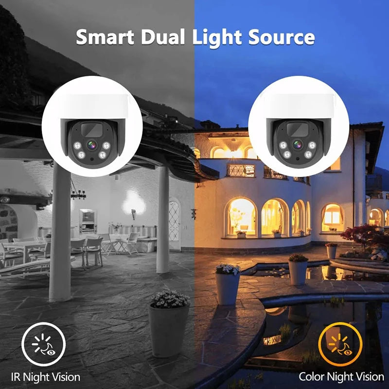 Wistino 4MP Battery Solar Power Two Way Audio PTZ Camera Wifi NVR System 4CH Solar Cctv Kit Wireless Security Camera