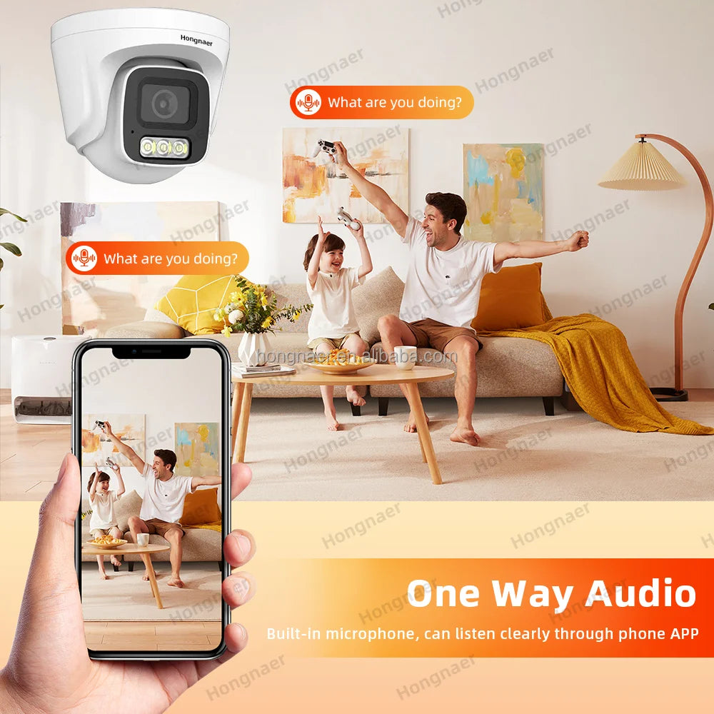 Hongnaer 4MP Face Capture Indoor POE Video Surveil Wireless Network Dome CCTV IP Camera Home Monitor Security POE IP Camera