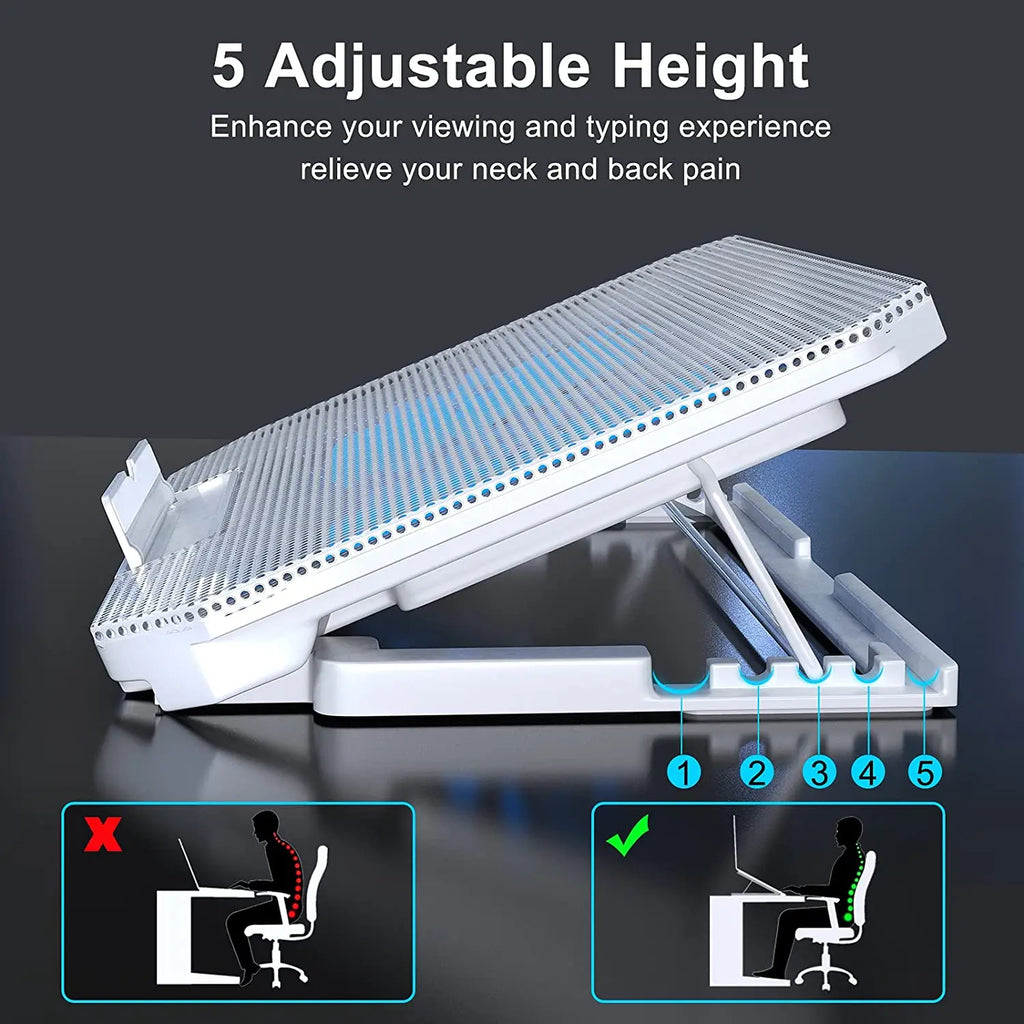 NUOXI Hot Sale Double Fans Laptop Cooling Stand 2 USB Ports Speed Controller Height Adjustable Pads for 13-16 Inch Laptops Stock