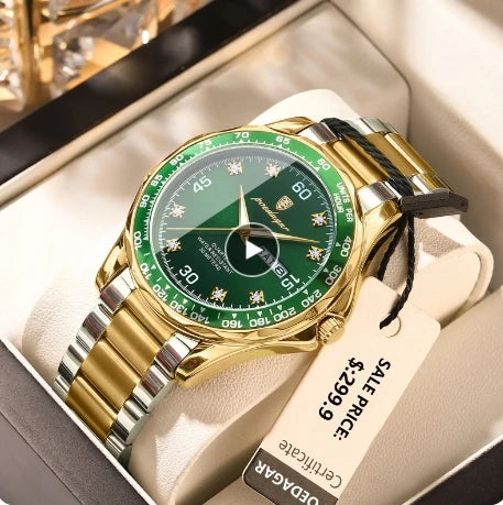 POEDAGAR 963 Fashion New Luxury Quartz Male Wristwatch Waterproof Luminous Business Watch for Men Stainless Steel Men's Watches