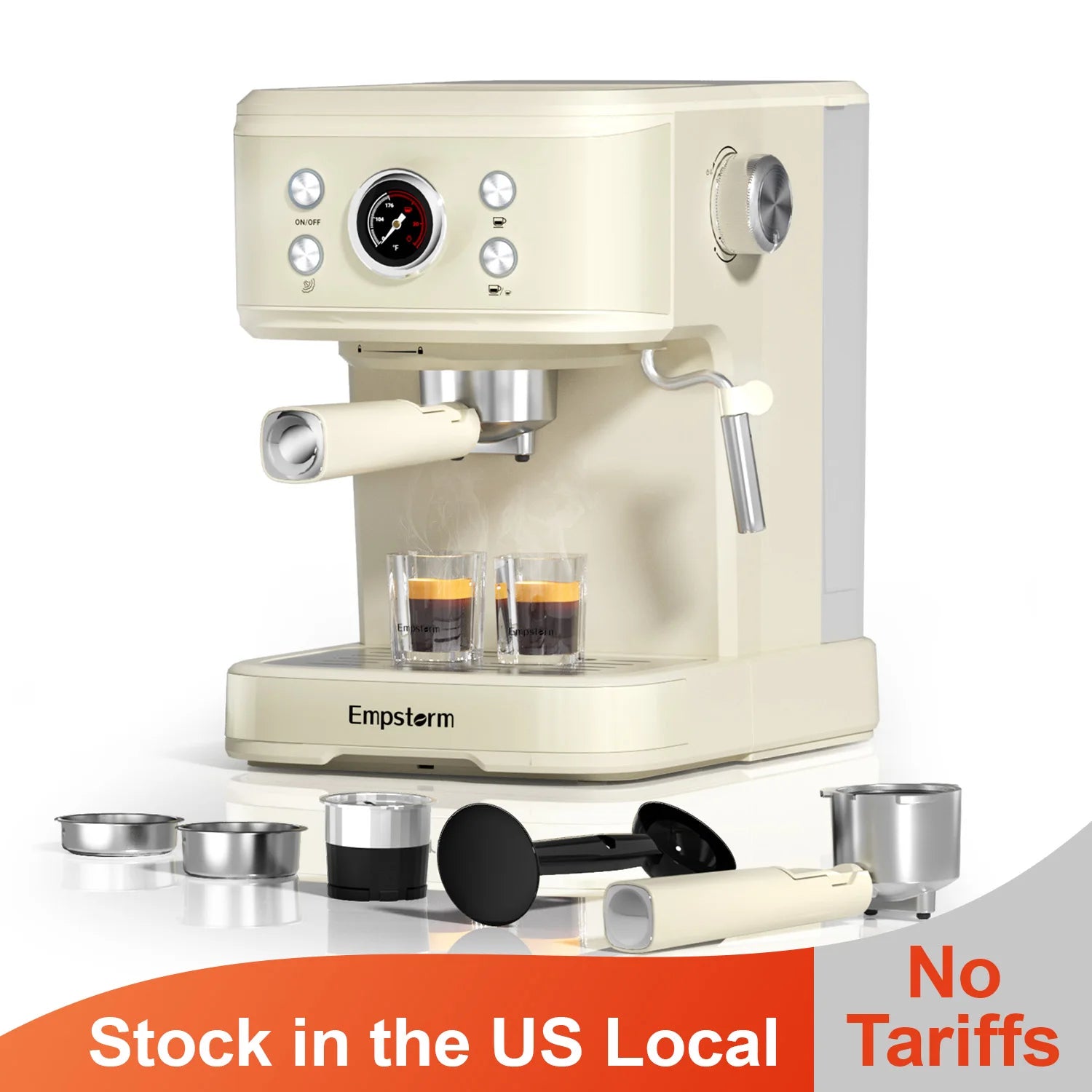 For 04E High Quality Aluminum Semi-Automatic Coffee Machine with 20 Bars Pressure 1100W for Espresso Cappuccino & Latte