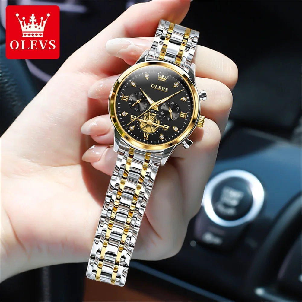 OLEVS 2897 Luxury Women's Watches Top Brand Quartz Watch Sport Date Chronograph Waterproof Multifunction Watch