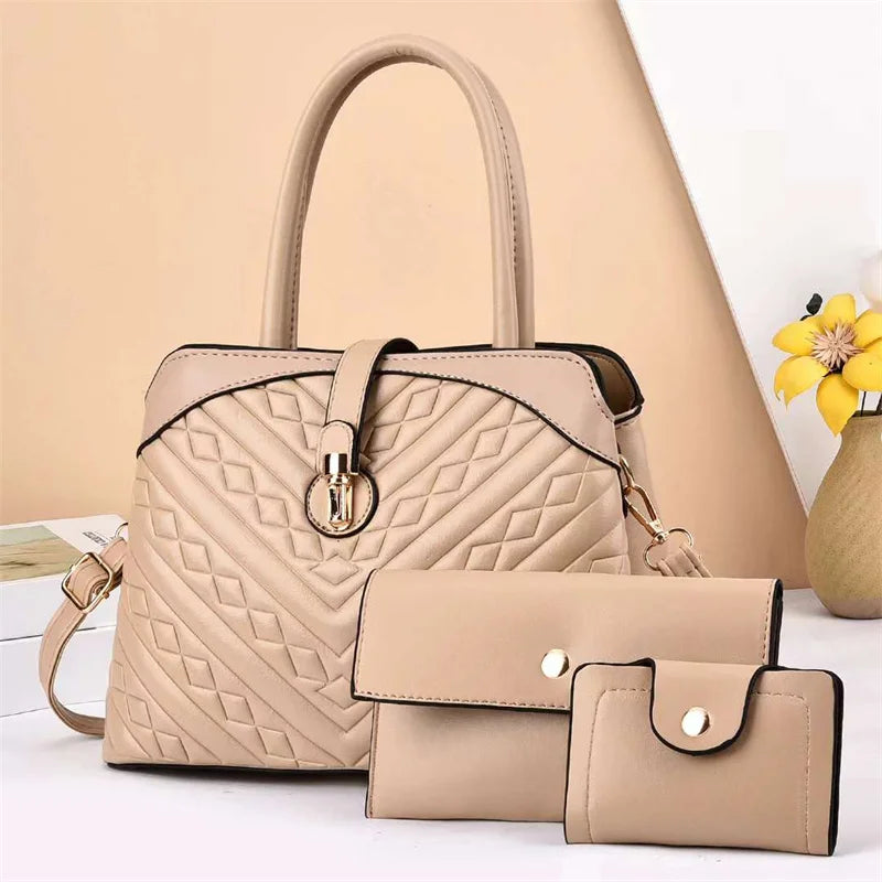 2024 New Texture Pattern High Capacity Fashion Trend Messenger Bags Luxury Women's Bags Womens Handbags Tote Bag Handbag Set