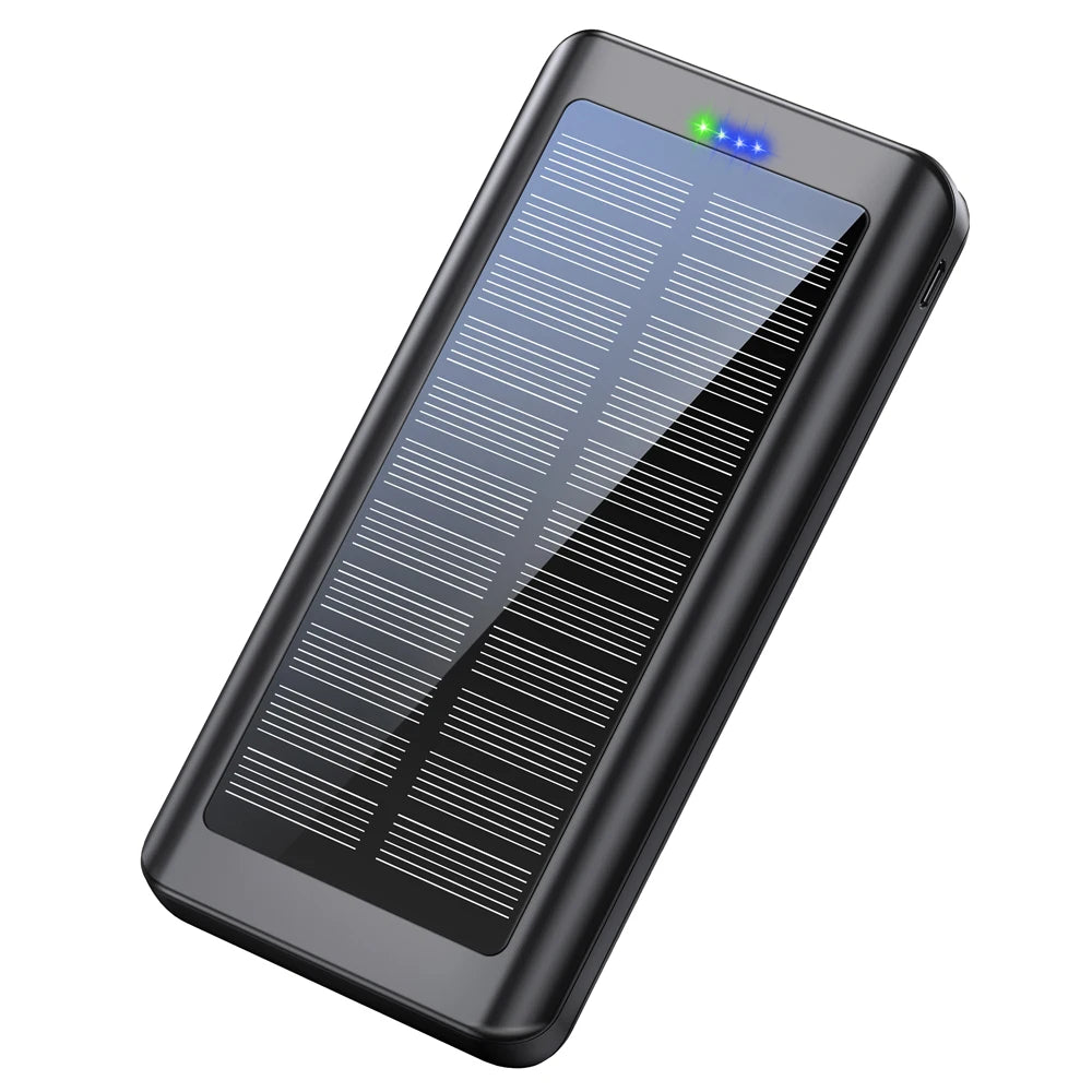 2025 New Xionel QC86S Solar Power Bank Hot Trending 20000mAh Double USB 2.1A Ultra Slim Electronics Portable Charge Flashlight