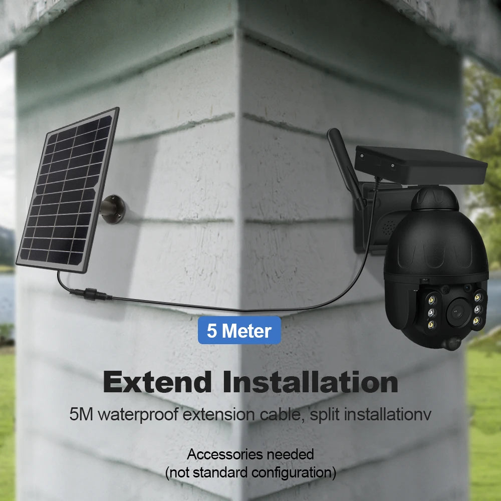 SECTEC GSM HD 4G SIM Card IP Camera WIFI 8W Solar Panel Build in Battery Security Camera Outdoor PTZ CCTV Camera Smart Security