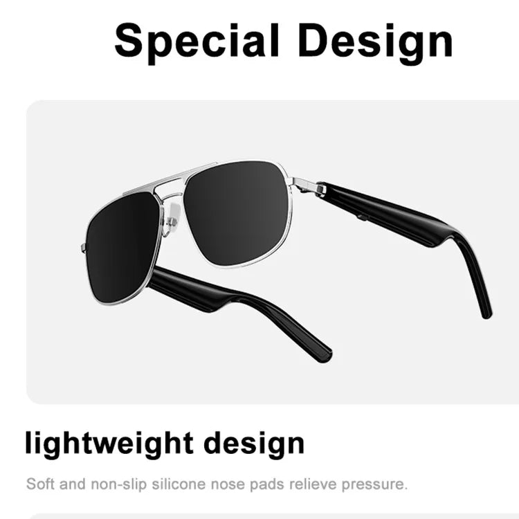 Wireless BT 5.1 Smart Glasses Optical Glass Prevent Blue Light Prevent Vertigo HD Music Headphone Speaker Sunglasses