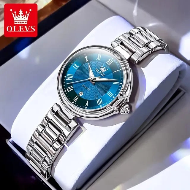 OLEVS 5608 Women's Watches Fashion Light Luxury Original Wristwatch Waterproof Luminous Chronograph Date Quartz Movement Watches