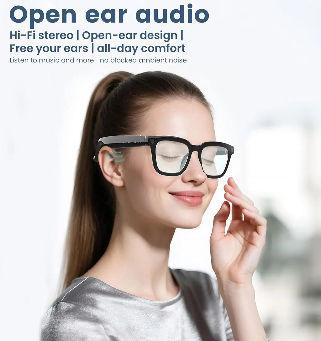 Wireless BT Smart Glasses JS-01Pro 2K Camera with ENC Noise Reduction Supports Real-Time AI Smart & HD Recording