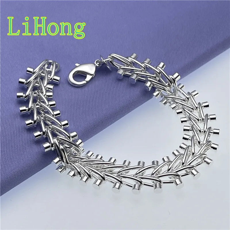 New 925 Sterling Silver Bracelet Fashion Bracelet for Woman & Men Glamour Jewelry Party Gift
