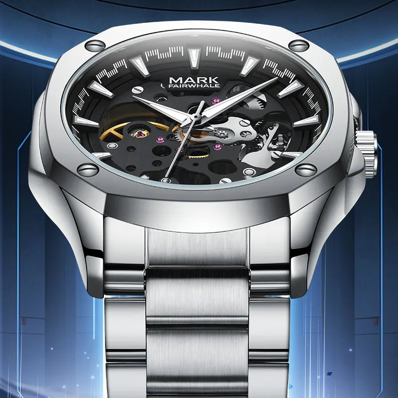 Mark Fairwhale Men's Watches Fashion Trend Automatic Mechanical  Movement Wristwatch  Luminous Watches for Men