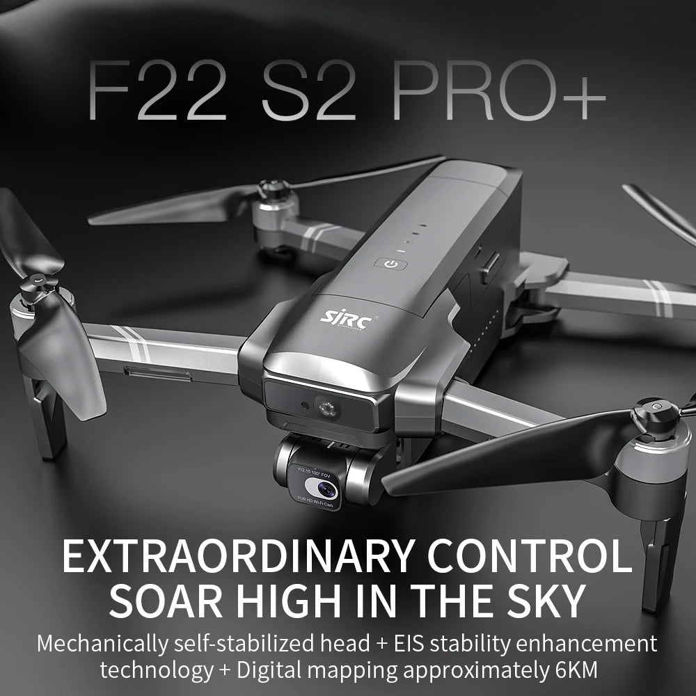 SJRC F22 S2 PRO PLUS RC Drone 2-axis Gimbal 4K HD Dual Camera WiFi Obstacle Avoidance Foldable Portable Drone