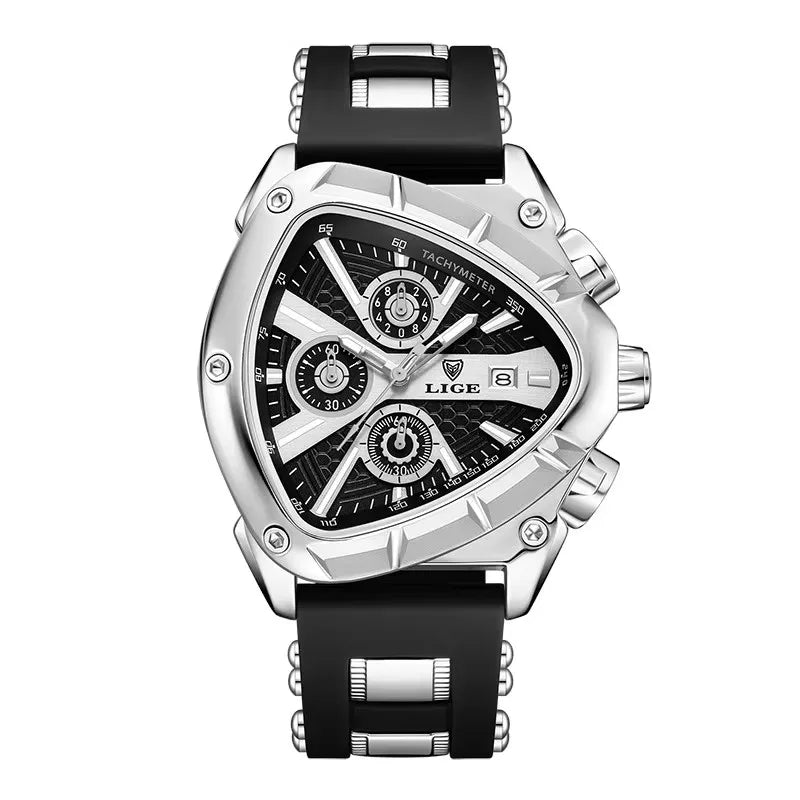 89103 Men's Watches LIGE Top Band Luxury Quartz Watches Creative Triangle Sports Chronograph Watch for Man Waterproof Male Clock