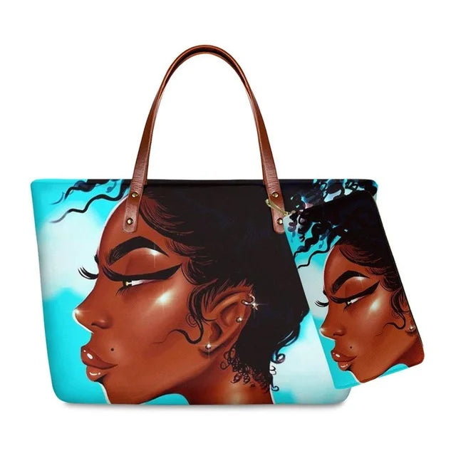 Young Ladies Handbags Black Art American African Girls Printed Popular Hand Bags Women Handbags Lady Fashion Designers Handbags